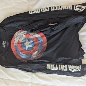 Marvel Black Shirt with Captain America Shield